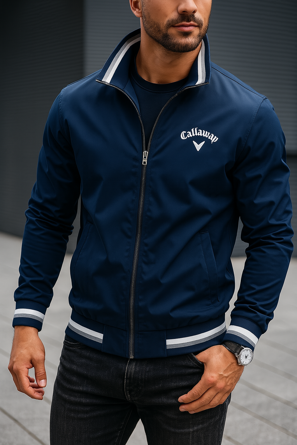 Jason – Embroidered Callaway Jacket with Zipper