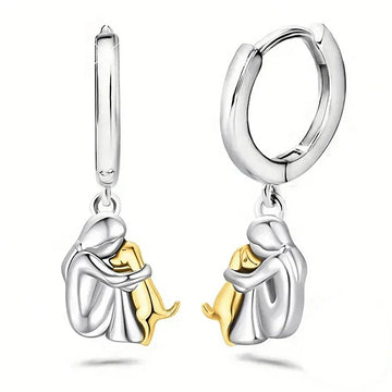 Keren - Earrings with dog symbol and round clasp